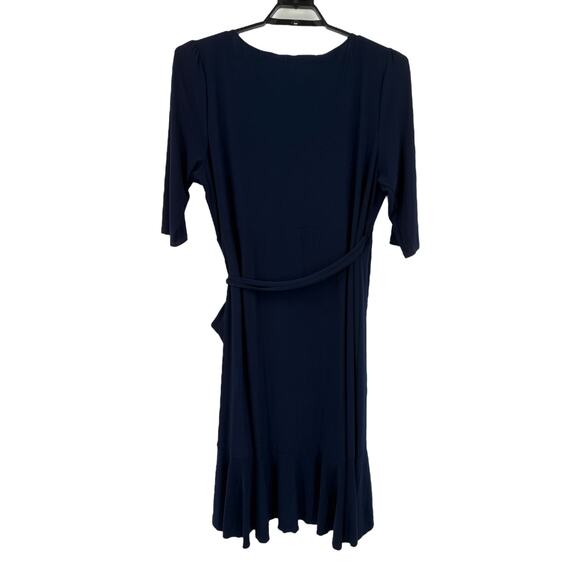 Kiyonna Dress Whimsy ruffled midi wrap blue size 2X - Picture 4 of 5
